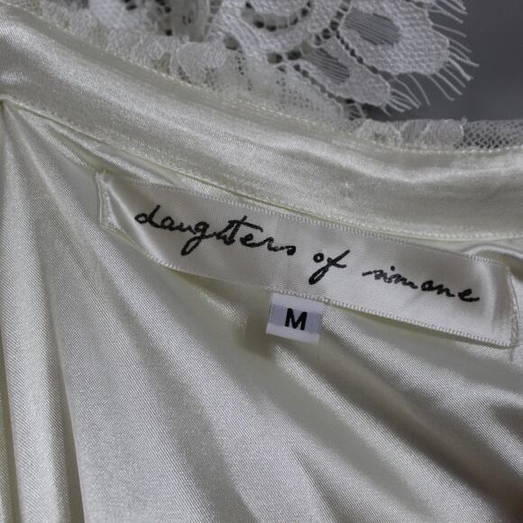 Daughters of Simone Dress Medium Winnie Maxi Ivory Boho Lace Bridal Wedding Gown - Picture 9 of 11